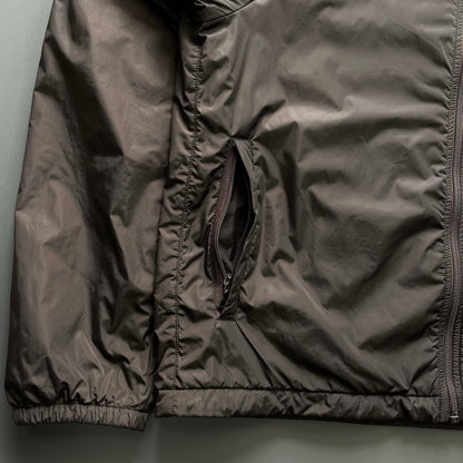 Prada Sport Brown 2007 Sleeve Spellout Nylon Hooded Windbreaker Jacket | X-Large, Brown