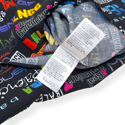 BALENCIAGA ALL OVER LOGO PRINT SHORT-SLEEVE SHIRT BLACK / MULTICOLOURED 38 / M | Medium, Black