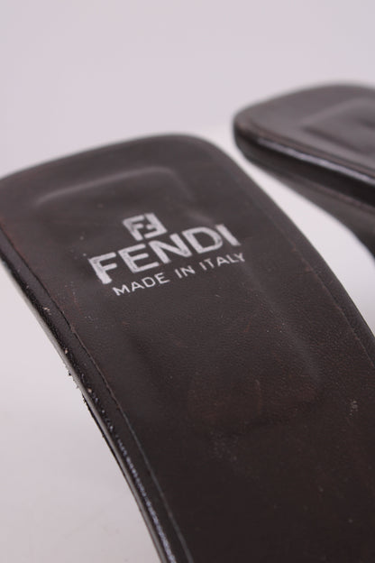 Fendi Zucca Print Logo Mule Heels Brown 36.5 | O/S, Brown