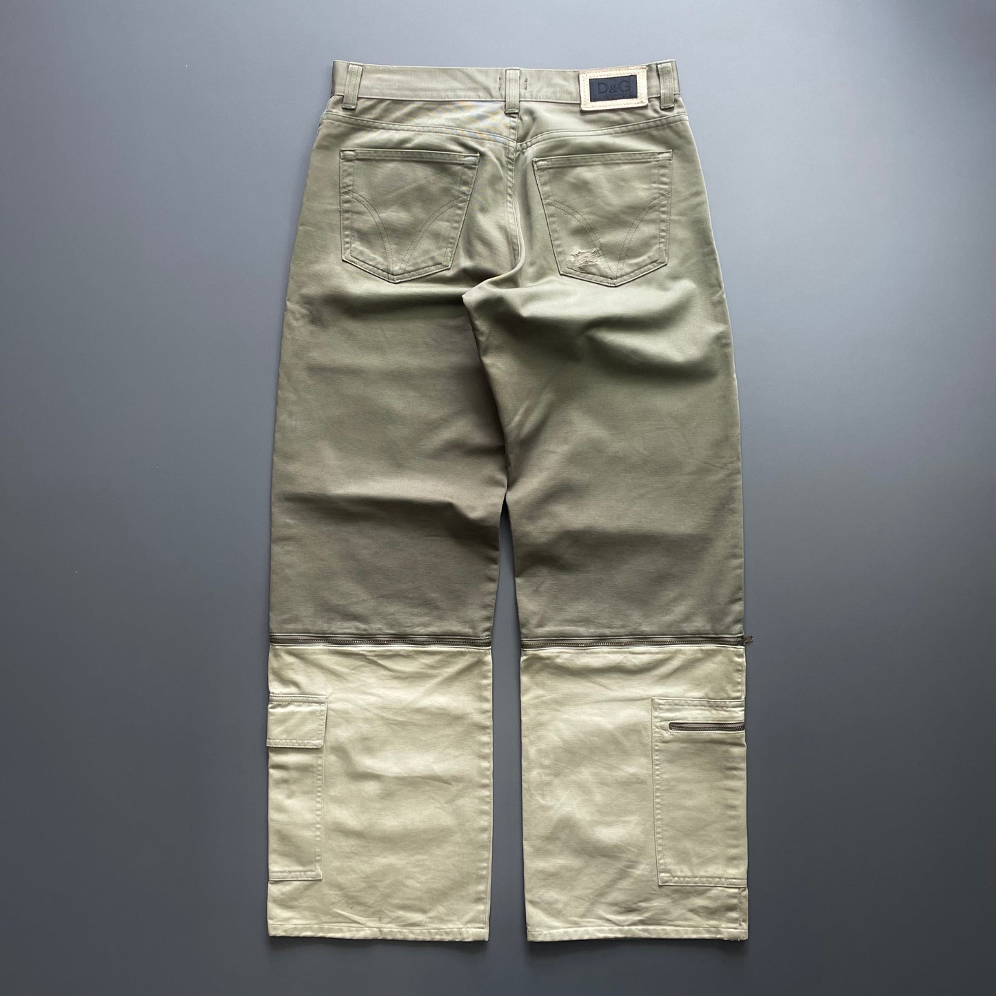 Dolce&Gabbana Khaki & Tan 00s Cargo 3/4 Zip Trousers | Medium, Multicoloured