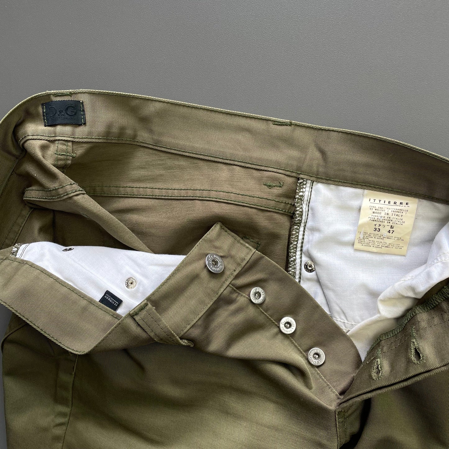 Dolce&Gabbana Khaki & Tan 00s Cargo 3/4 Zip Trousers | Medium, Multicoloured