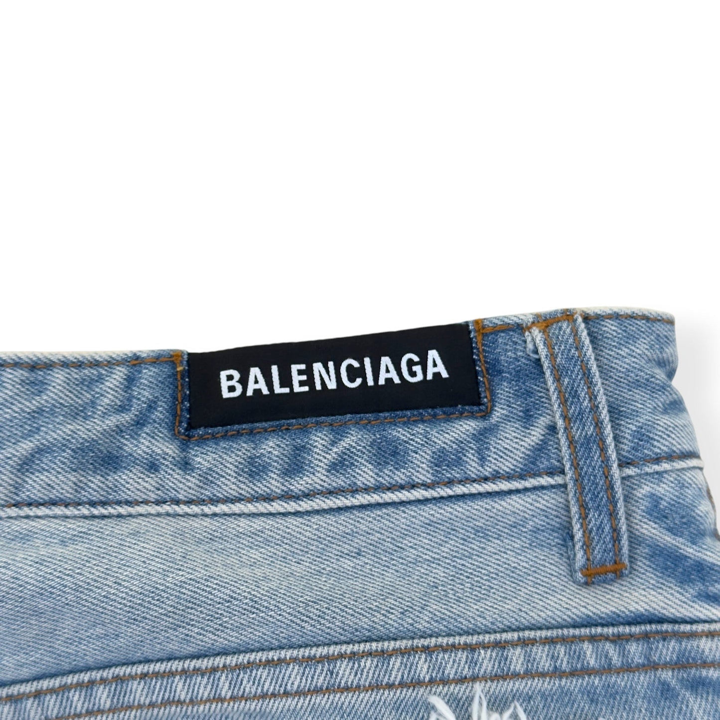 BALENCIAGA SPORTY B TRACKSUIT DENIM HYBRID JEANS BLUE / RED M | Medium, Blue