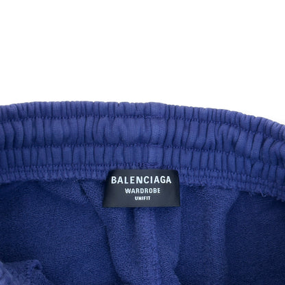 BALENCIAGA OVERSIZED POLITICAL LOGO SWEATPANTS BLUE XS | XS, Blue