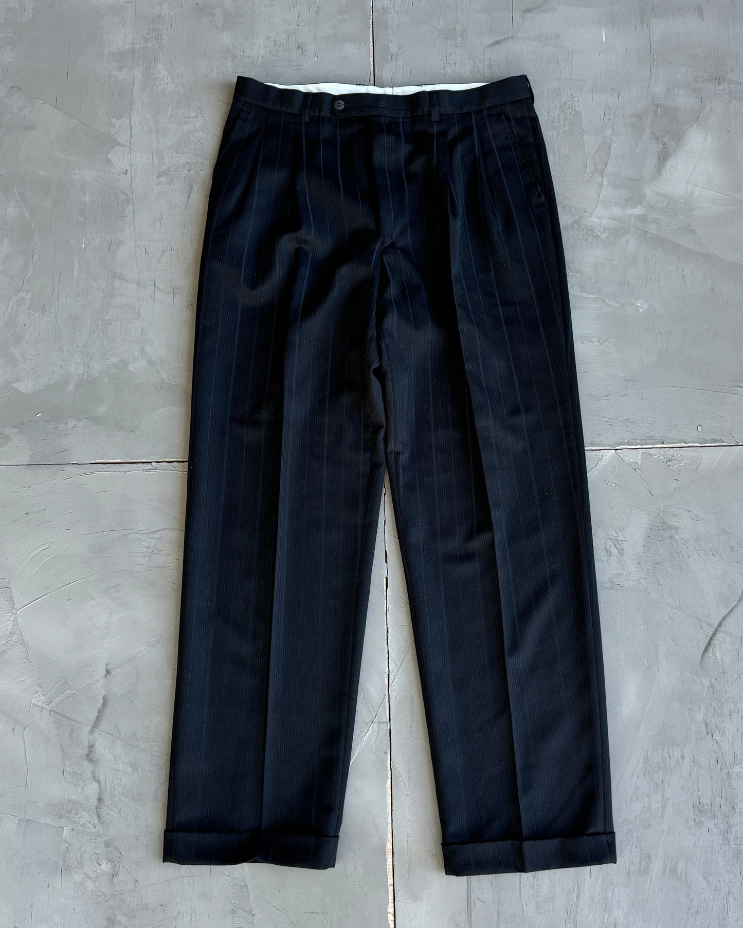 Yves Saint Laurent Pour Homme FW1986 Pinstripe Suit - L | Large, Blue