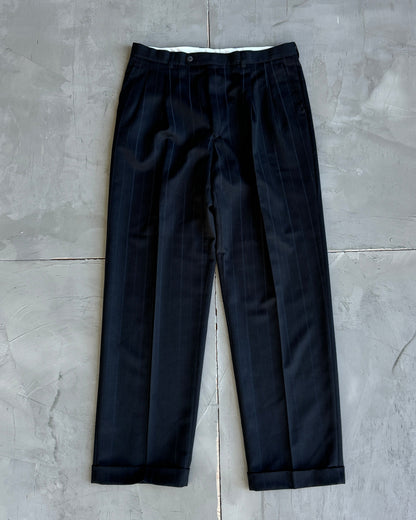 Yves Saint Laurent Pour Homme FW1986 Pinstripe Suit - L | Large, Blue