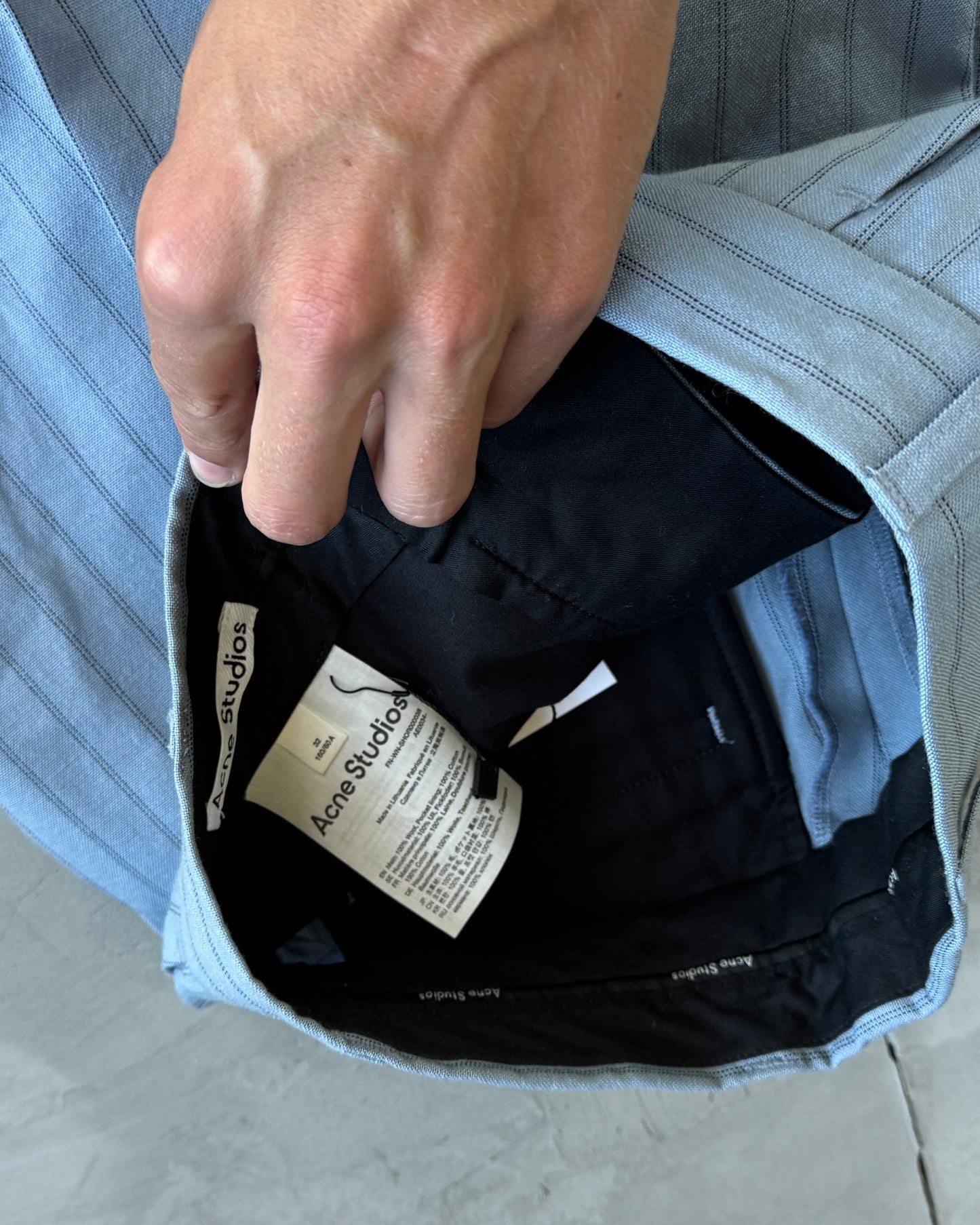 Acne Studios Wide Leg Pinstriped Shorts - W26