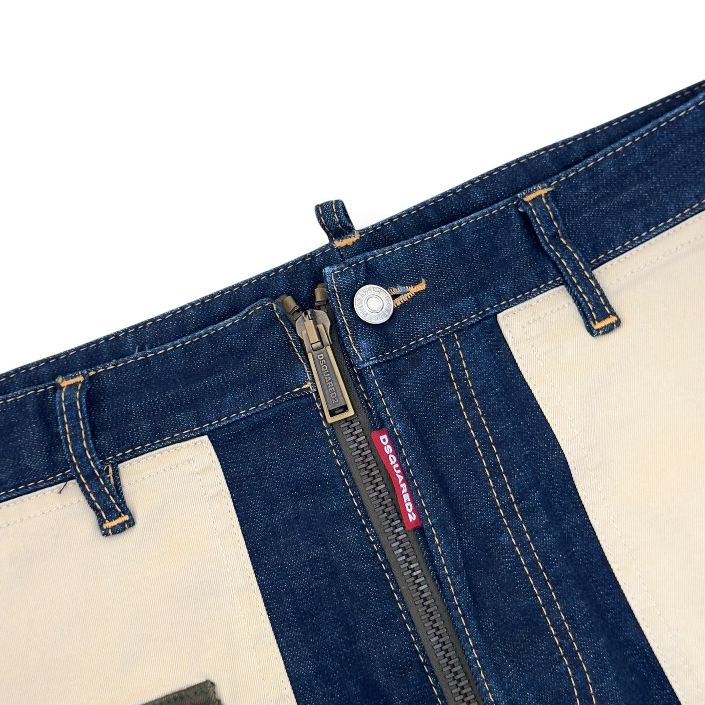 DSQUARED2 CROPPED CAMO MULTI POCKET COMBAT DENIM JEANS BLUE 50 / L | Large, Multicoloured