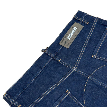 DSQUARED2 CROPPED CAMO MULTI POCKET COMBAT DENIM JEANS BLUE 50 / L | Large, Multicoloured