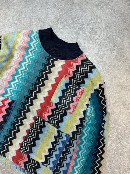 VT Rework: Missoni Classic Multicolour Pattern Pockets Fleece Sweater