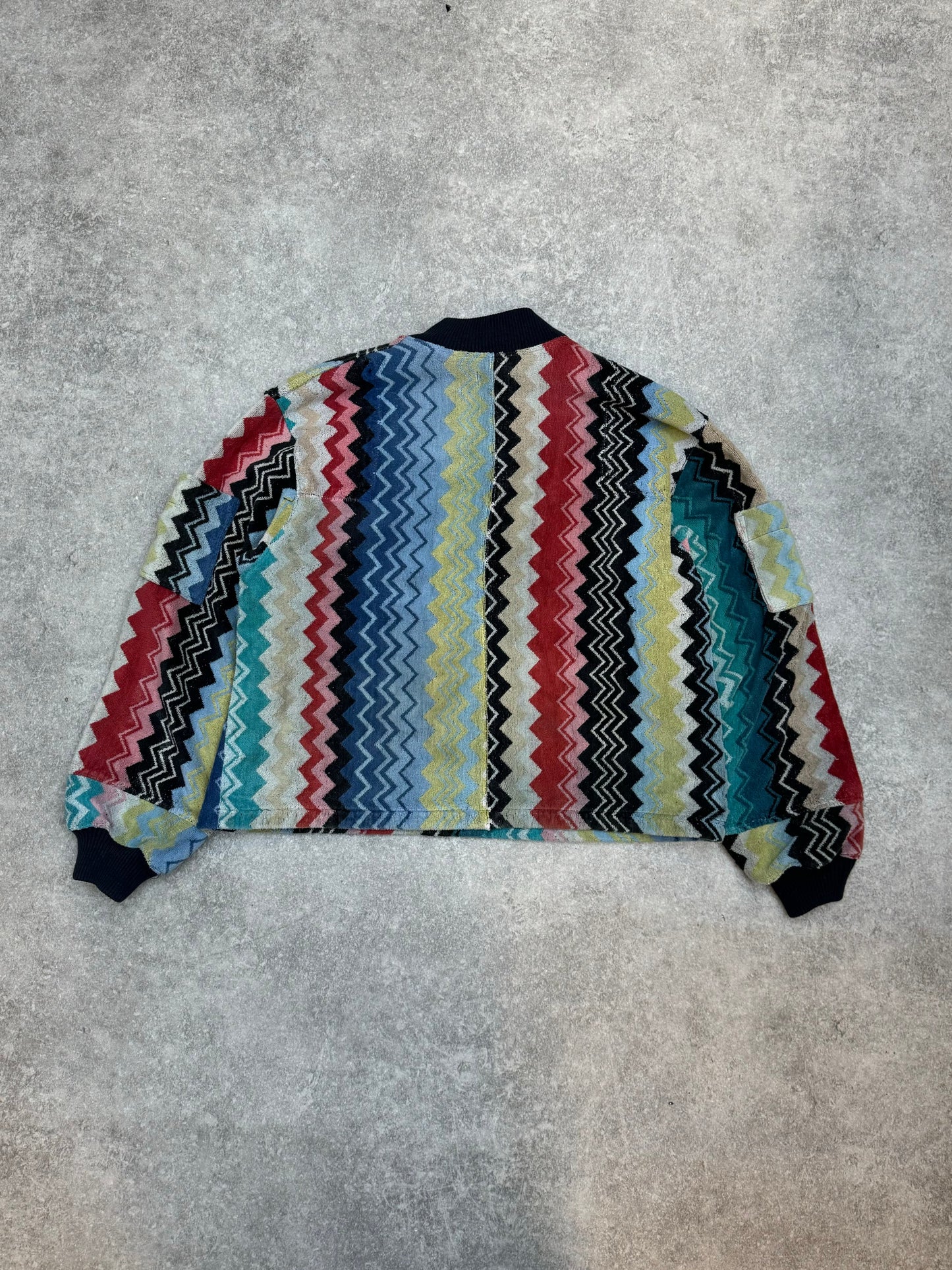 VT Rework: Missoni Classic Multicolour Pattern Pockets Fleece Sweater