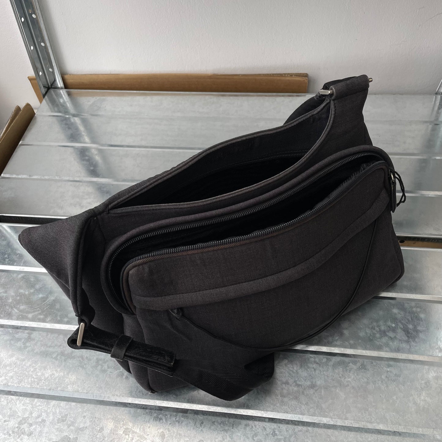 Prada Grey 90s Canvas Satchel Bag | O/S, Grey
