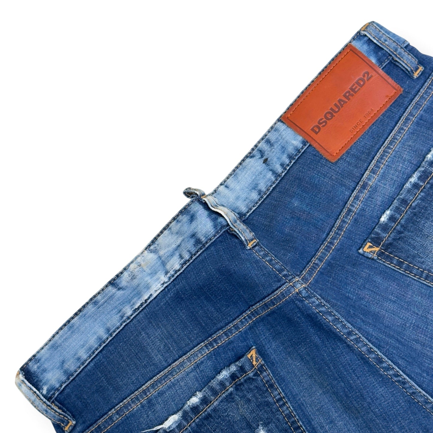 DSQUARED2 CROPPED DISTRESSED DENIM JEANS BLUE 50 / L | Large, Blue