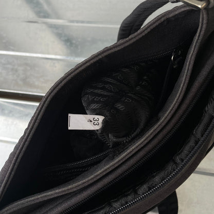 Prada Grey 90s Canvas Satchel Bag | O/S, Grey