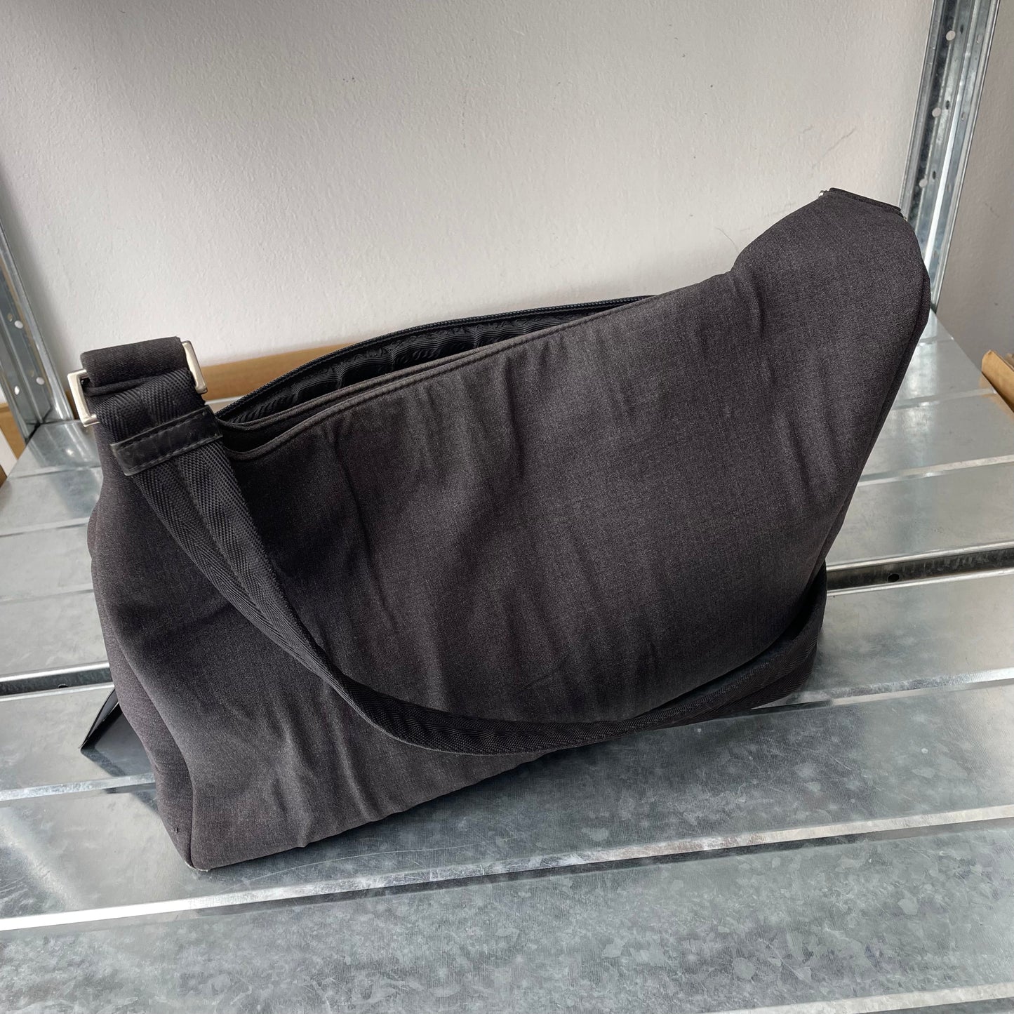 Prada Grey 90s Canvas Satchel Bag | O/S, Grey