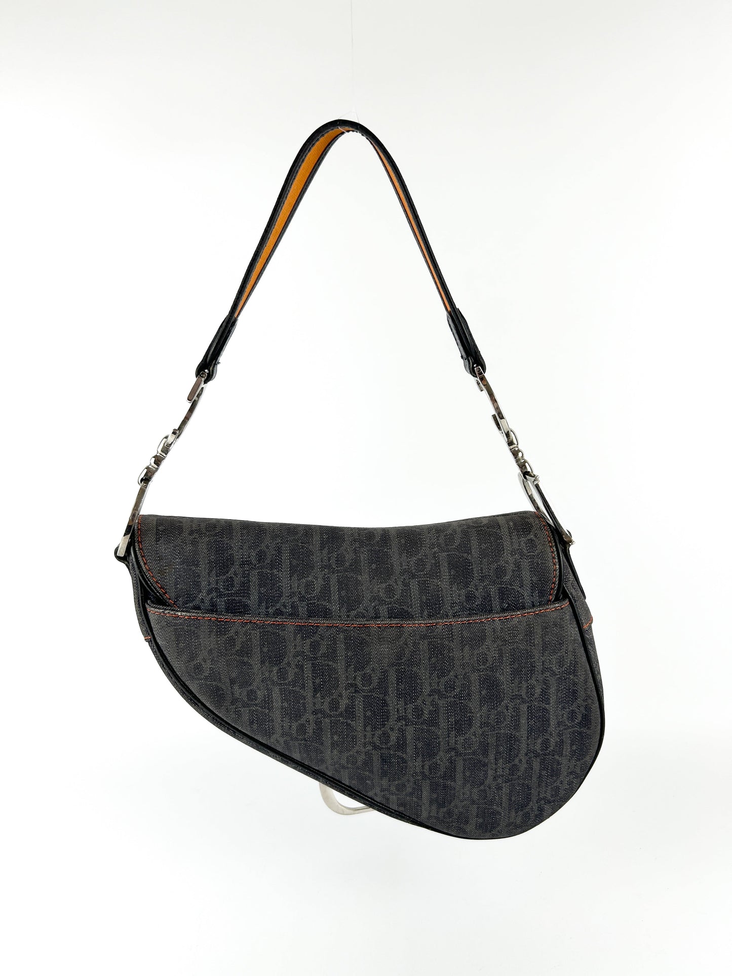 RARE Vintage Christian Dior ‘Take Flight’ Monogram Denim Saddle Shoulder Bag (2005) | O/S, Multicoloured