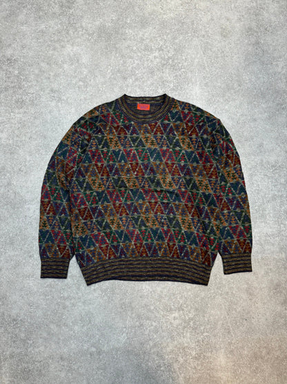 Missoni Multicolour Triangle Pattern Merino Wool Blended Sweater