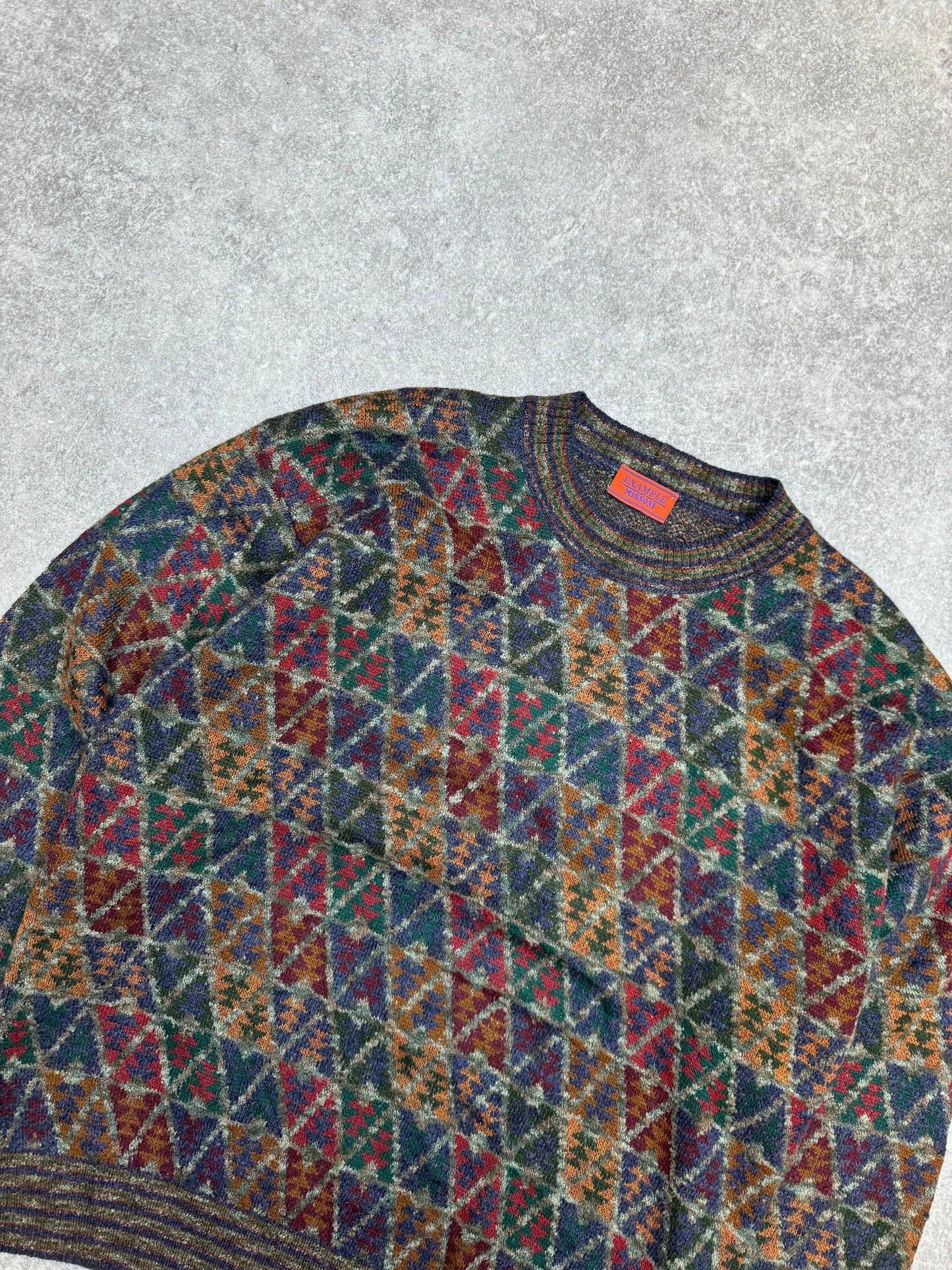 Missoni Multicolour Triangle Pattern Merino Wool Blended Sweater