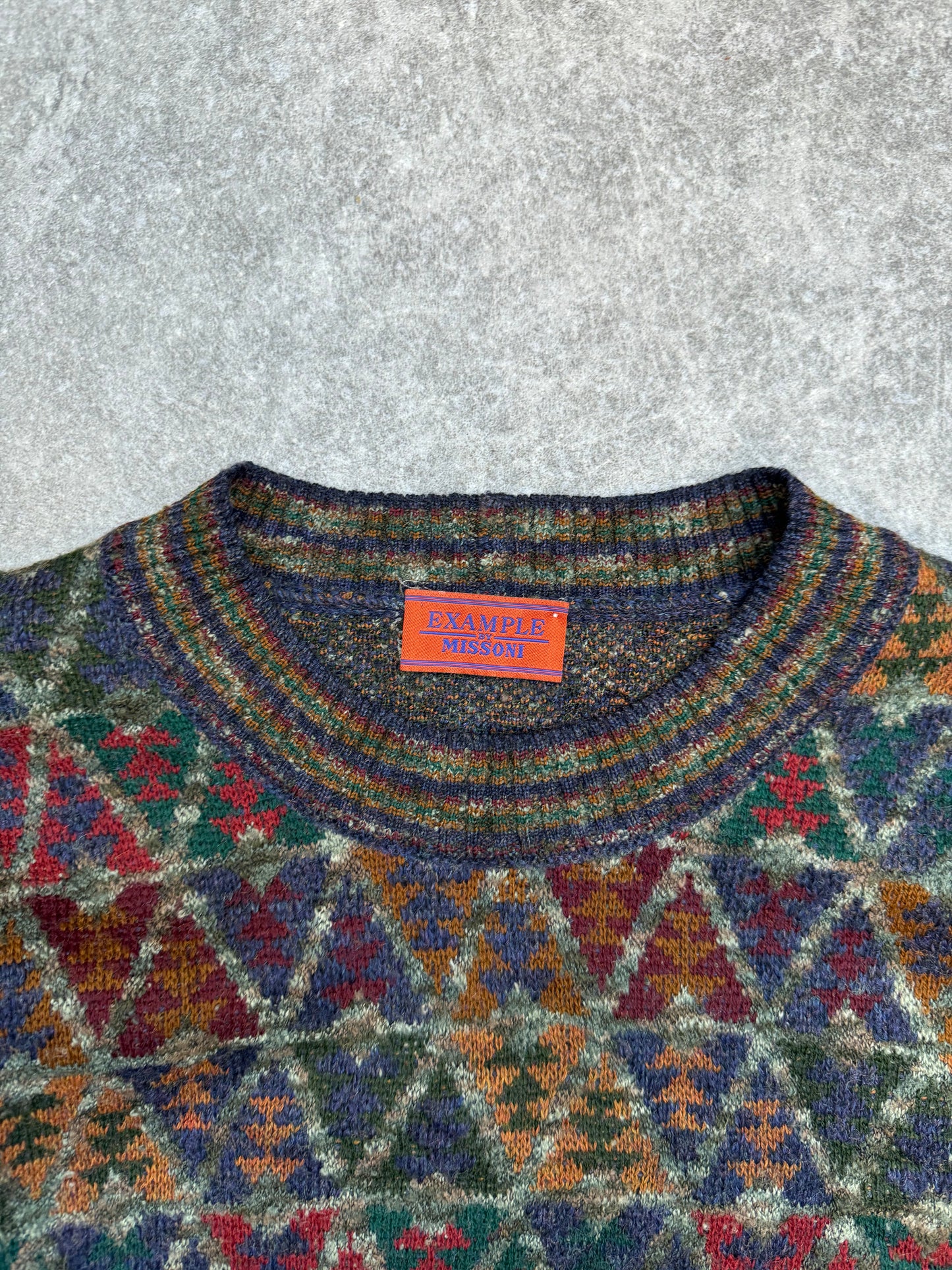 Missoni Multicolour Triangle Pattern Merino Wool Blended Sweater