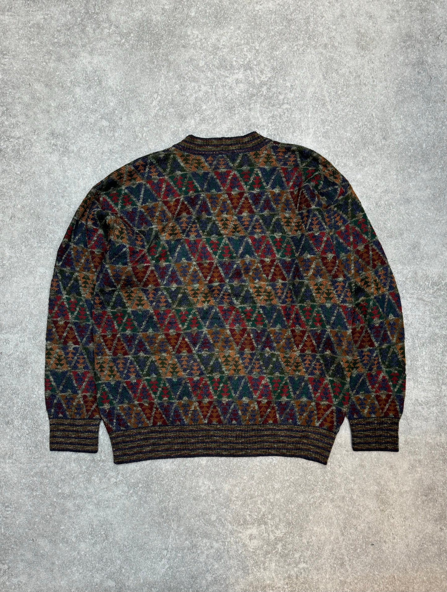 Missoni Multicolour Triangle Pattern Merino Wool Blended Sweater