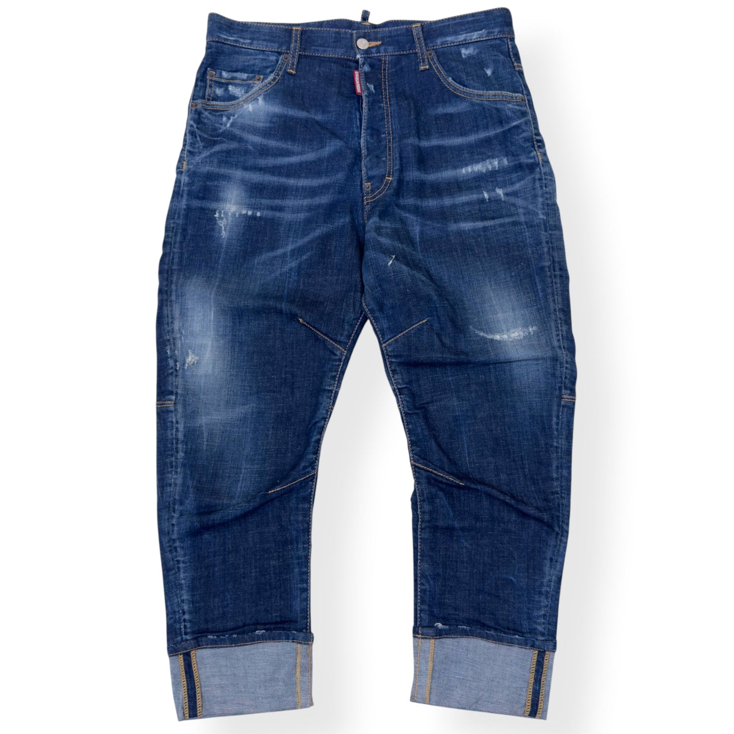 DSQUARED2 DISTRESSED COMBAT DENIM JEANS BLUE 48 / M | Medium, Blue