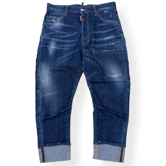 DSQUARED2 DISTRESSED COMBAT DENIM JEANS BLUE 48 / M | Medium, Blue