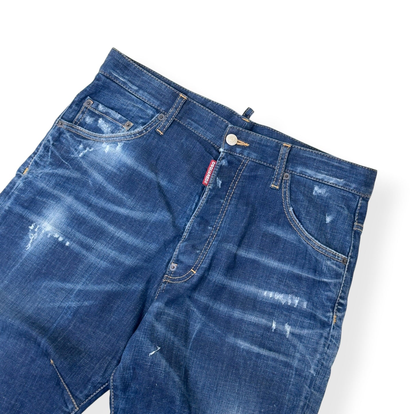 DSQUARED2 DISTRESSED COMBAT DENIM JEANS BLUE 48 / M | Medium, Blue