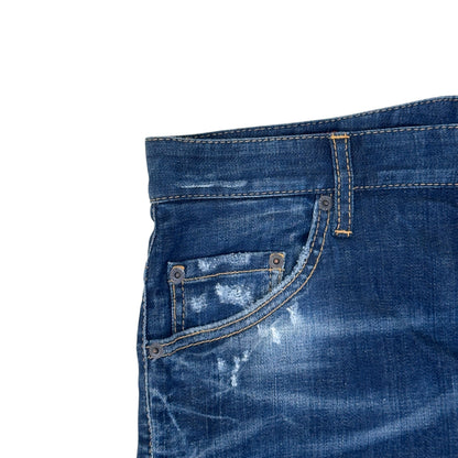 DSQUARED2 DISTRESSED COMBAT DENIM JEANS BLUE 48 / M | Medium, Blue