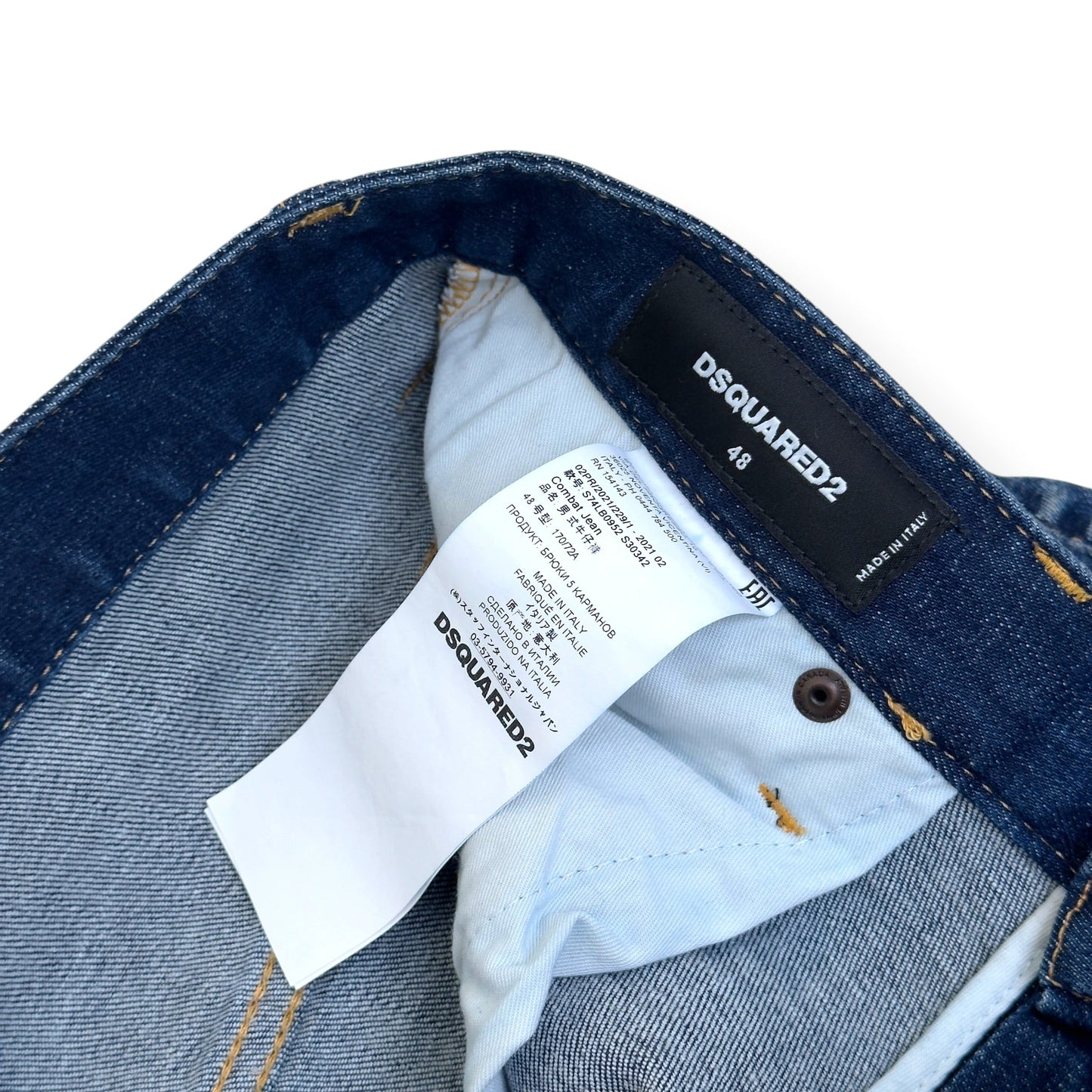 DSQUARED2 DISTRESSED COMBAT DENIM JEANS BLUE 48 / M | Medium, Blue