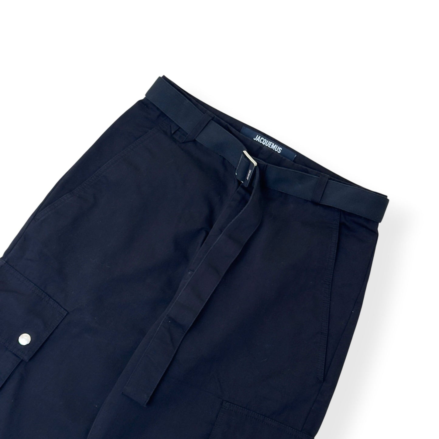JACQUEMUS LA CASA BELTED CARGO TROUSERS BLACK 46 / S | Small, Black