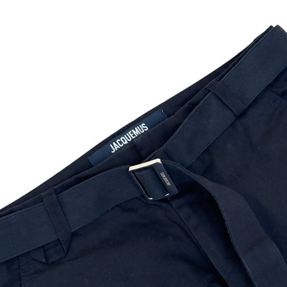 JACQUEMUS LA CASA BELTED CARGO TROUSERS BLACK 46 / S | Small, Black