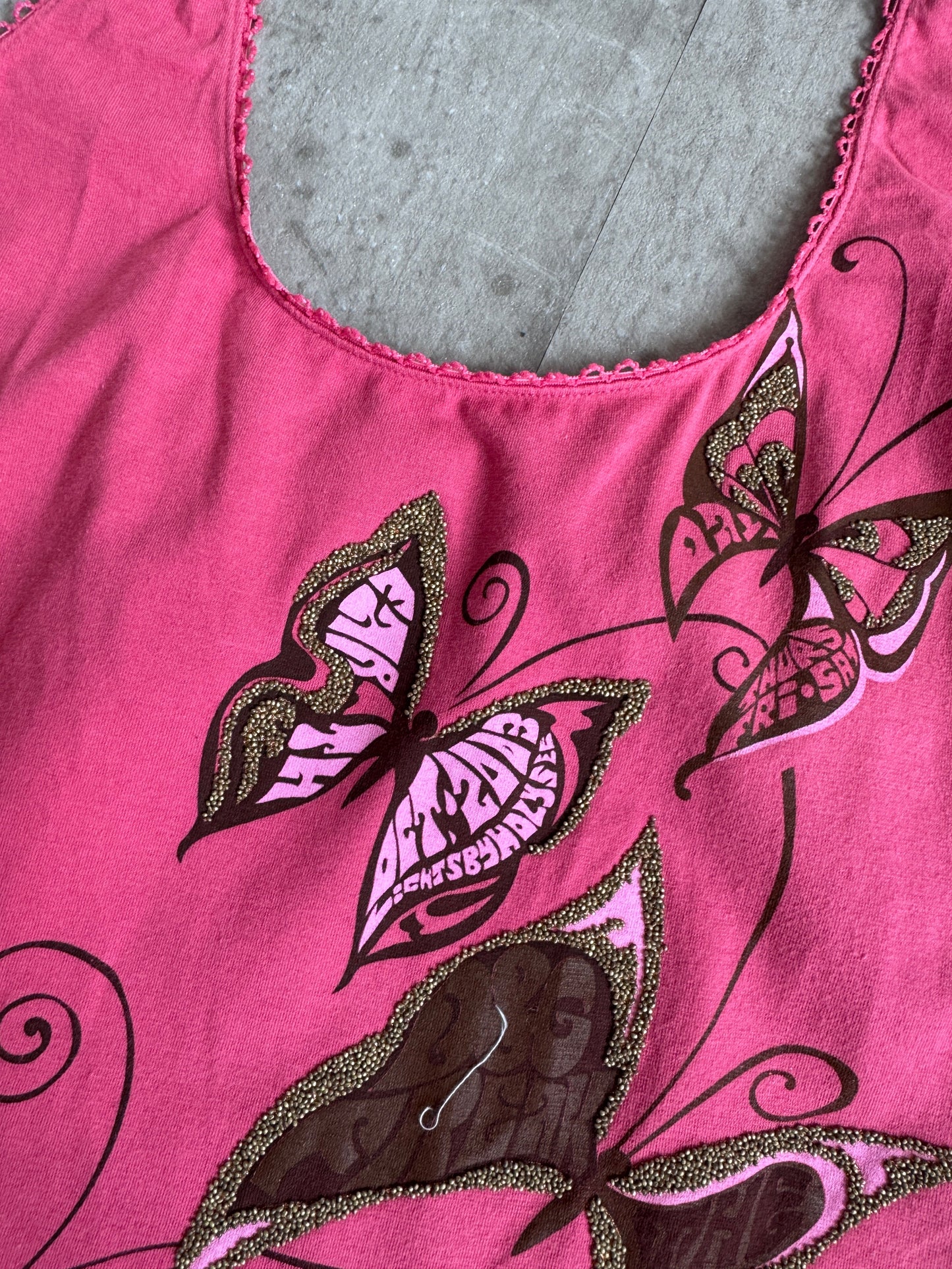 D&G Pink Abstract Collage Cami Top