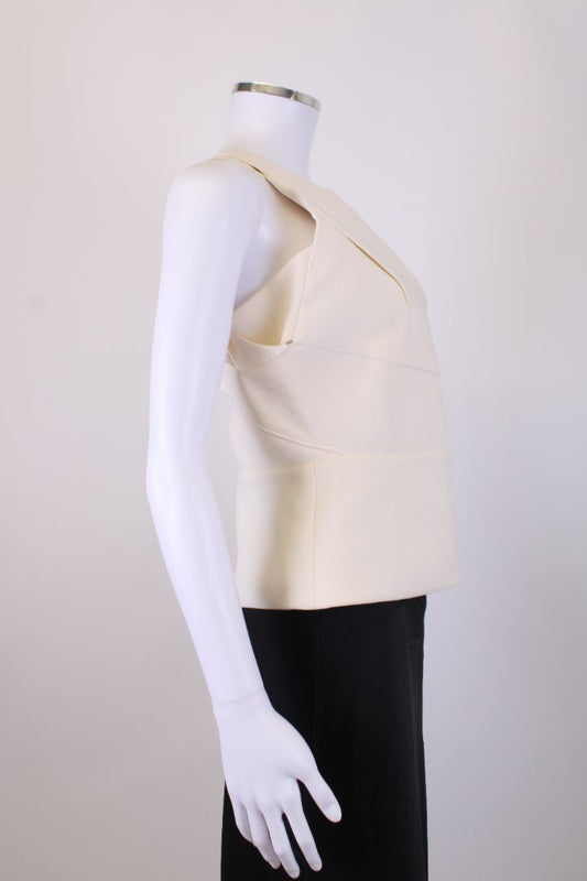 Roland Mouret S/S Top Cream 12 | Medium, Cream