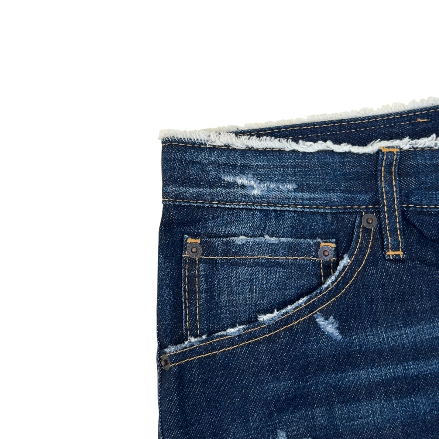 DSQUARED2 CROPPED TARTAN CUFF DENIM JEANS BLUE 46 / S | Small, Multicoloured