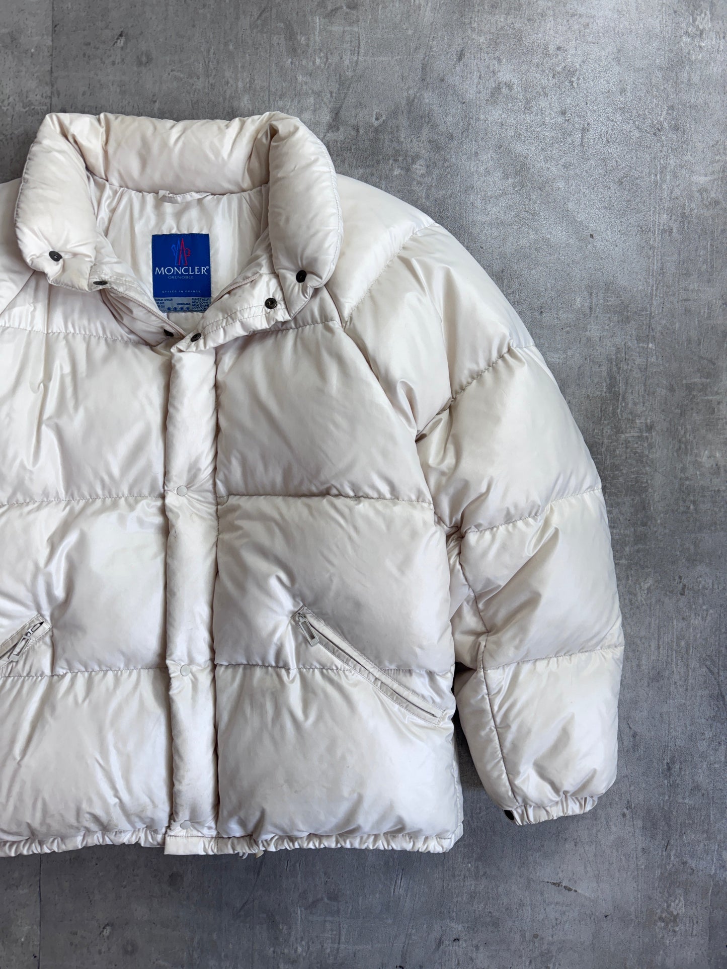 1990s Moncler Grenoble Cream Puffer Jacket