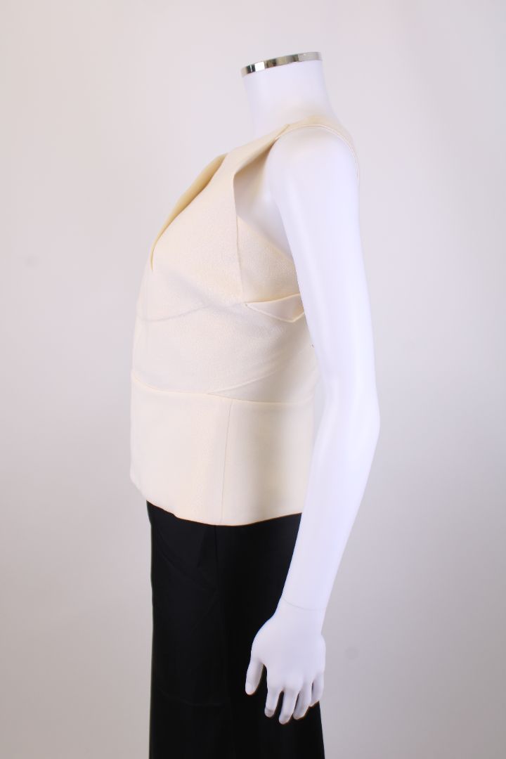 Roland Mouret S/S Top Cream 12 | Medium, Cream