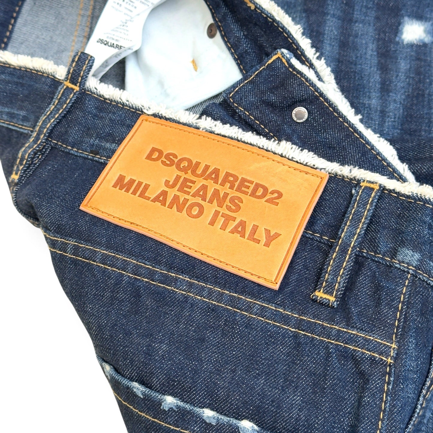 DSQUARED2 CROPPED TARTAN CUFF DENIM JEANS BLUE 46 / S | Small, Multicoloured