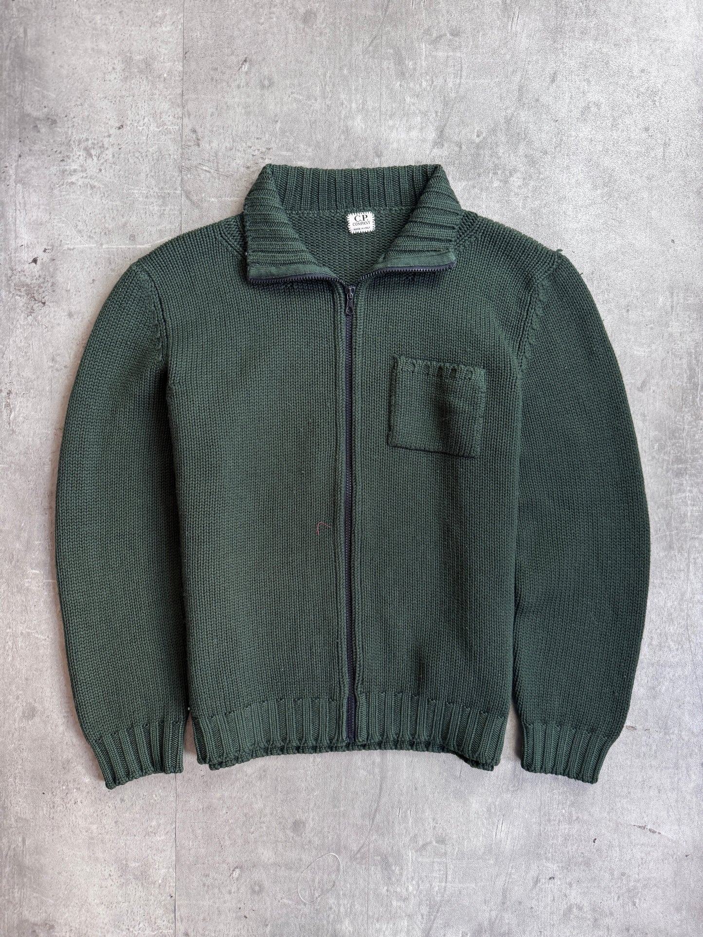 A/W 1997 C.P. Company Forest Green Zip Knit Sweater