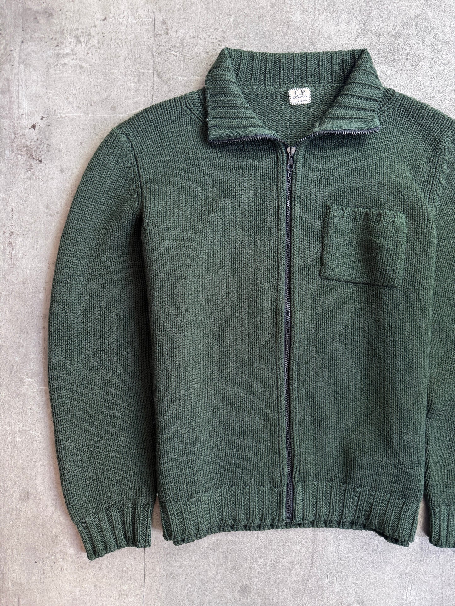 A/W 1997 C.P. Company Forest Green Zip Knit Sweater
