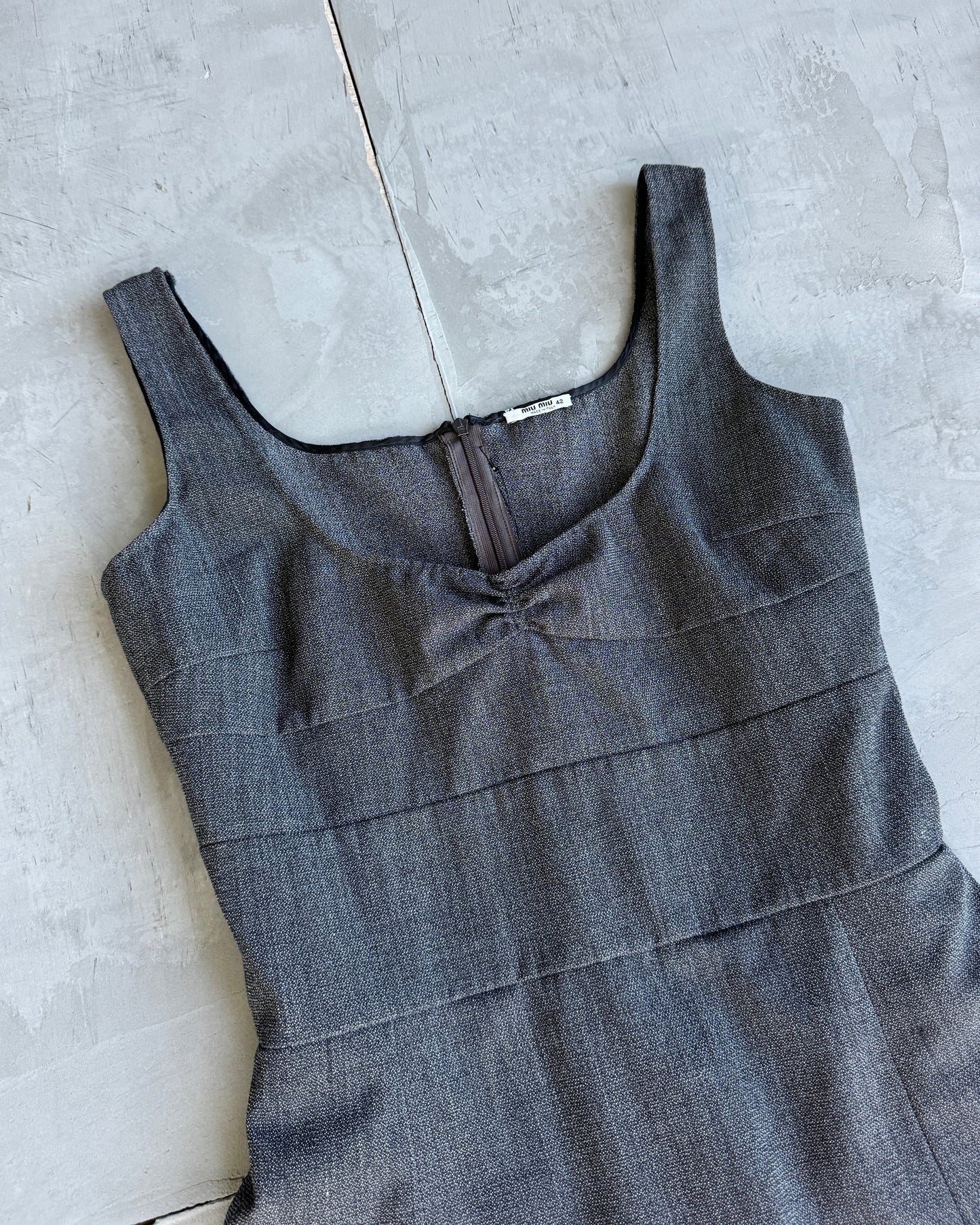 Miu Miu Wool Midi Prep Dress