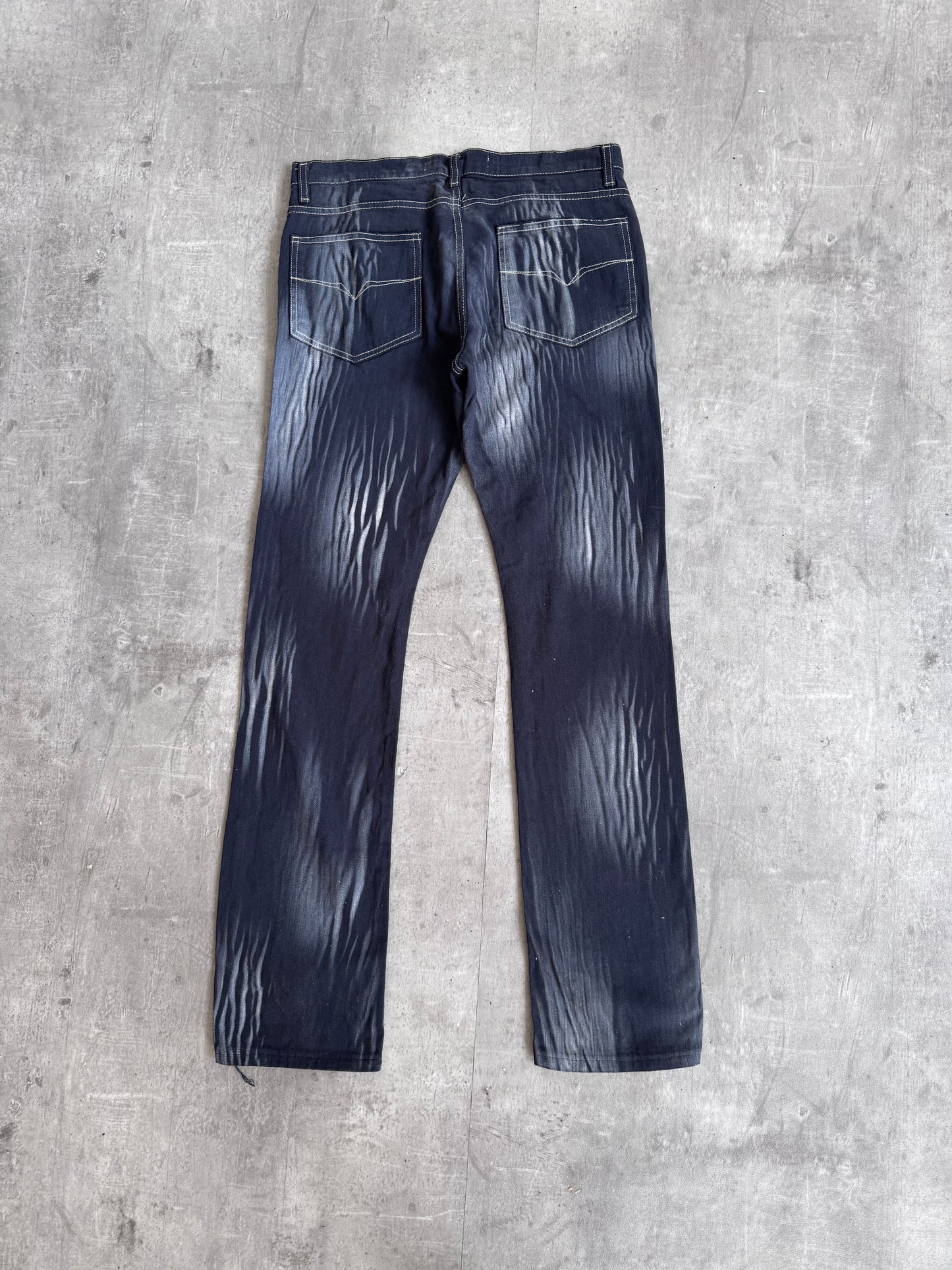 Versace Black Bleach Effect Style Denim Jeans SC: 5782