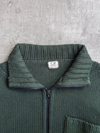 A/W 1997 C.P. Company Forest Green Zip Knit Sweater