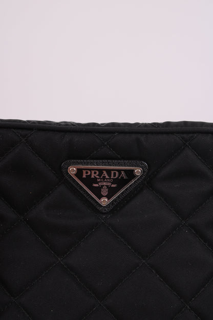 Prada Quilted Nylon Tessuto Shoulder Bag Medium Black | O/S, Black