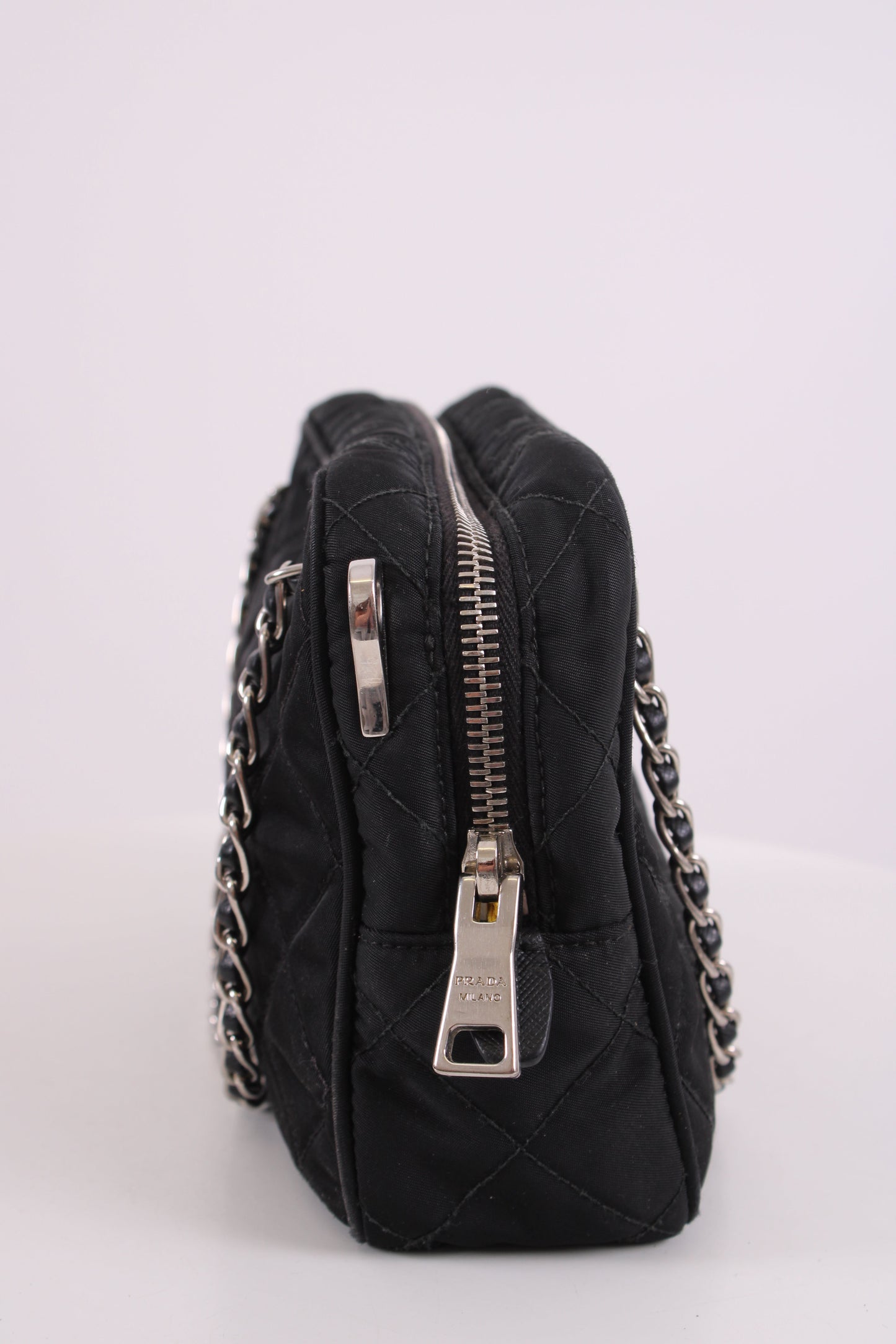 Prada Quilted Nylon Tessuto Shoulder Bag Medium Black | O/S, Black