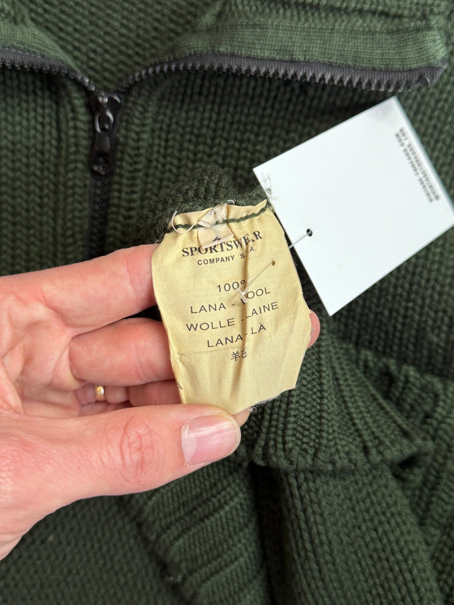 A/W 1997 C.P. Company Forest Green Zip Knit Sweater