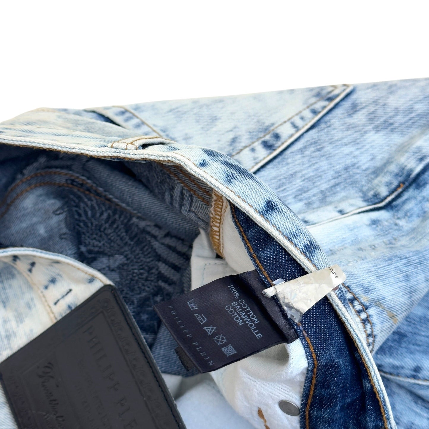 PHILIPP PLEIN ILLEGAL FIGHT CLUB STRAIGHT CUT DENIM JEANS CALIFORNIA BLUE L | Large, Blue