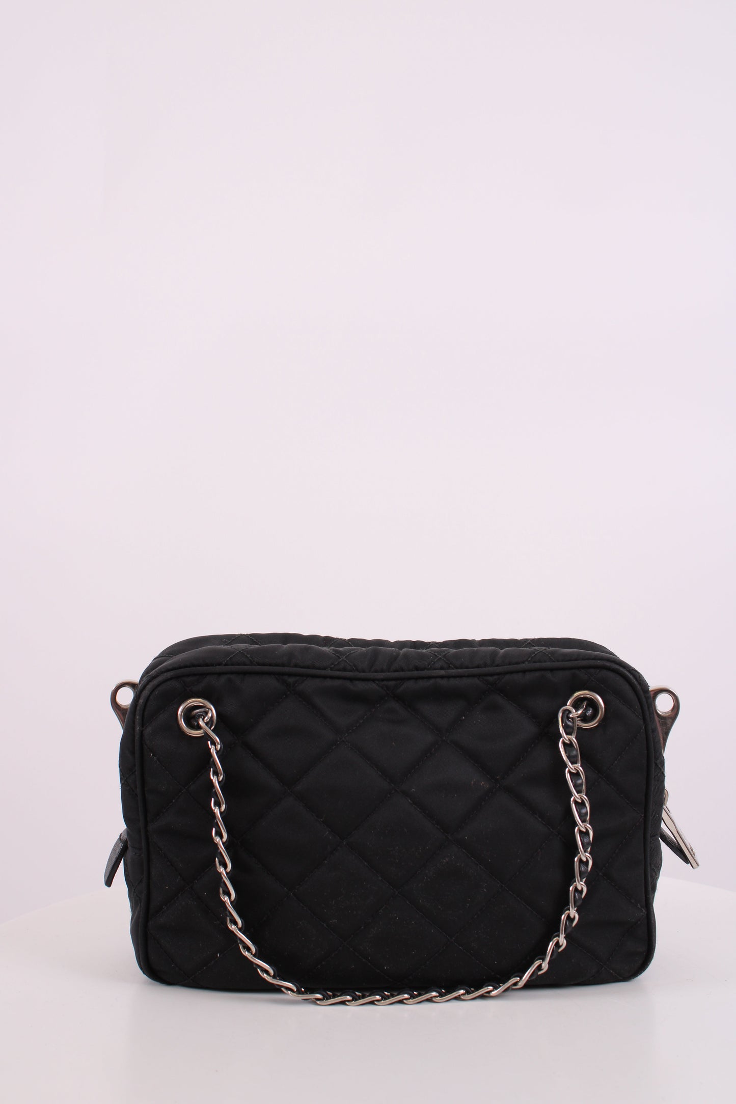 Prada Quilted Nylon Tessuto Shoulder Bag Medium Black | O/S, Black