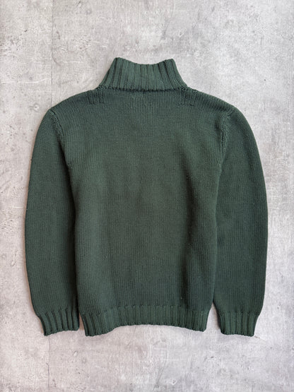 A/W 1997 C.P. Company Forest Green Zip Knit Sweater