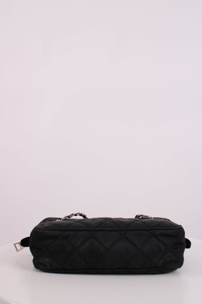 Prada Quilted Nylon Tessuto Shoulder Bag Medium Black | O/S, Black