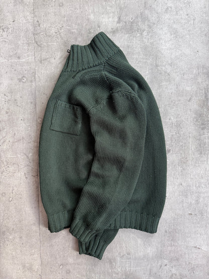 A/W 1997 C.P. Company Forest Green Zip Knit Sweater