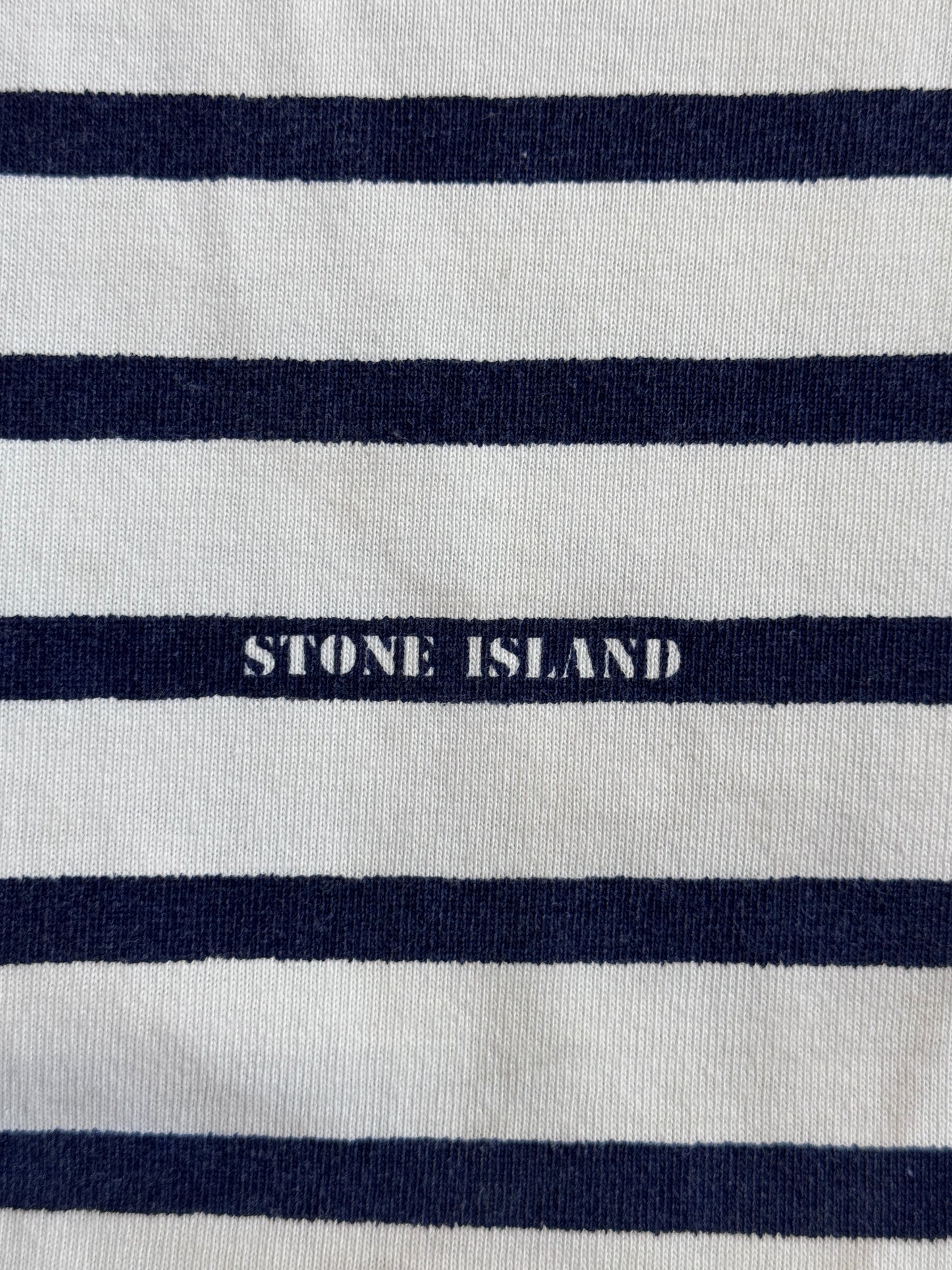 1980s Stone Island Marina Stripe Stencil Logo Tee